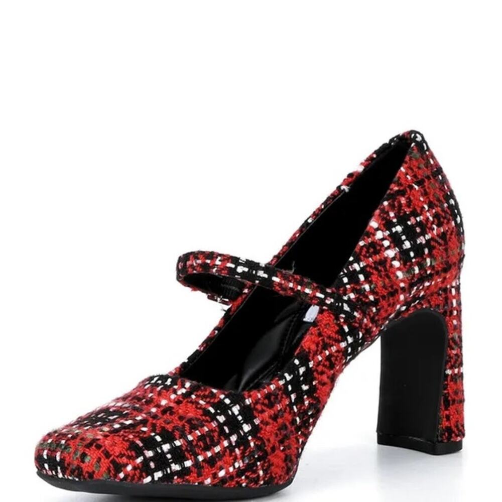 Gianni Bini Red Tweed Mary Jane Heels Women’s Size 6M Block Heel Pumps $80 NWOB - Picture 6 of 15